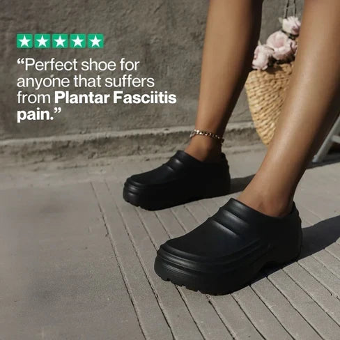 NursePro 12-timers Skift Træsko - Indbygget Bue Support til Plantar Fasciitis, Bred Tåboks, Skridsikker