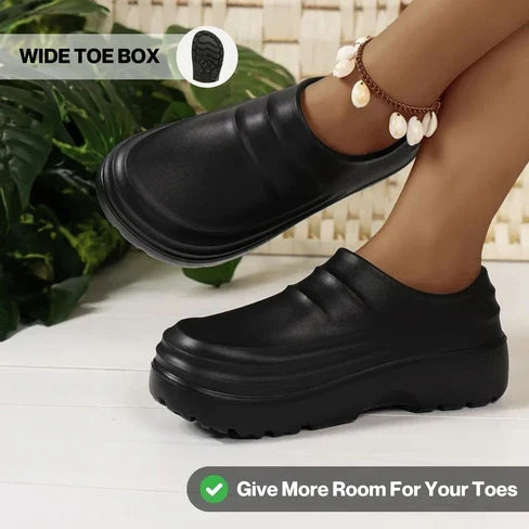 NursePro 12-timers Skift Træsko - Indbygget Bue Support til Plantar Fasciitis, Bred Tåboks, Skridsikker