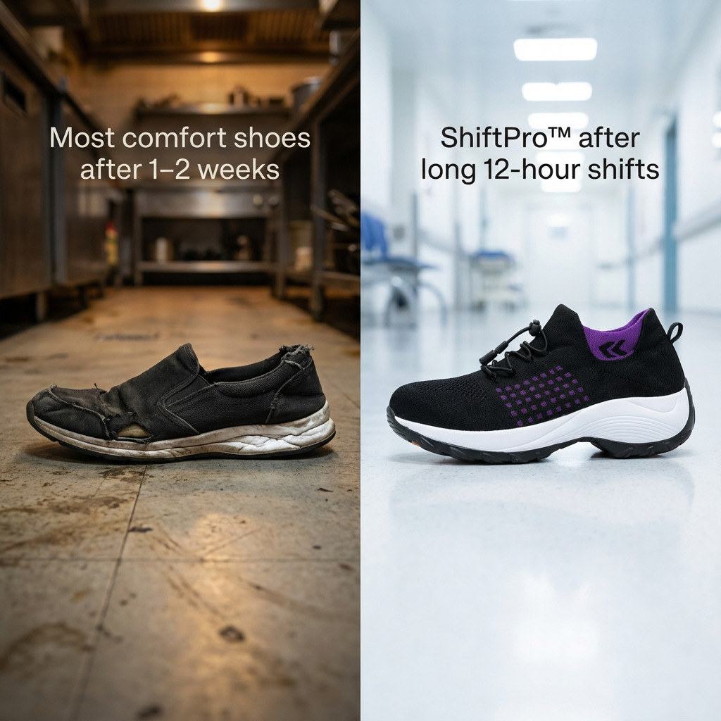 ShiftPro - 12-Timers Komfortsko til Lette Smerter i Hælen &amp; Plantar Fasciitis
